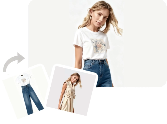 Model try-on clothes